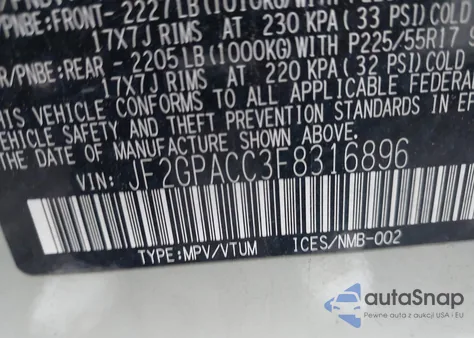 2015 Subaru Xv Crosstrek 2.0I Premium из США, поврежденный, VIN JF2GPACC3F8316896